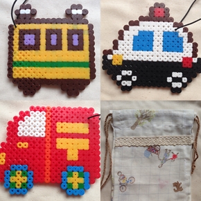 働く車とお薬巾着